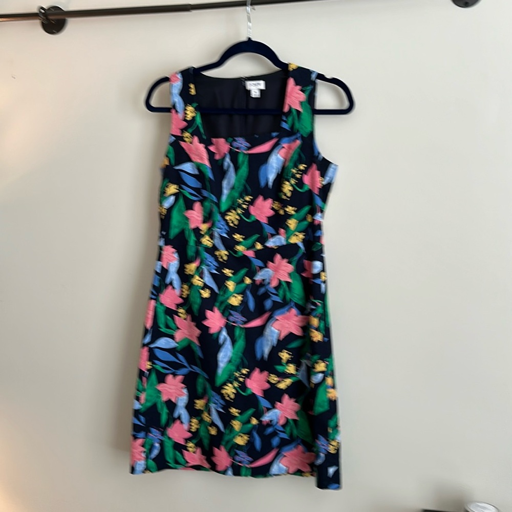 Dress with square neckline fun floral print lighter weight